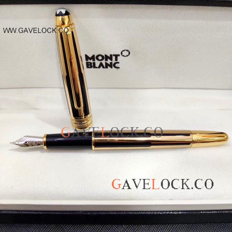 Low Price Montblanc Meisterstuck Gold & Black Fountain Pen